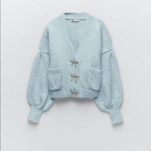 JEWEL BOW BUTTON CARDIGAN BNWT